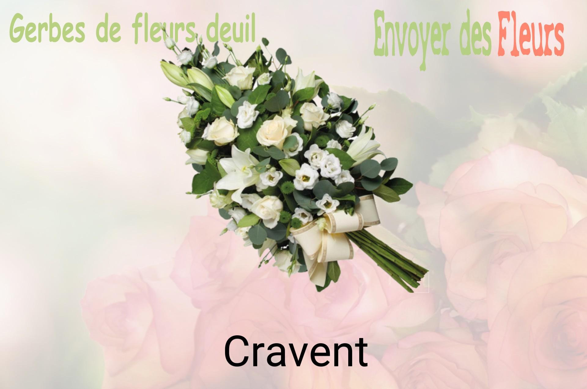 Gerbe de fleurs de deuil livrée à Cravent